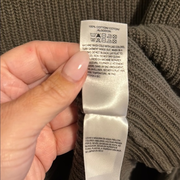 Lucky Brand Green Crewneck Sweater Ribbed Knit - Picture 4 of 5